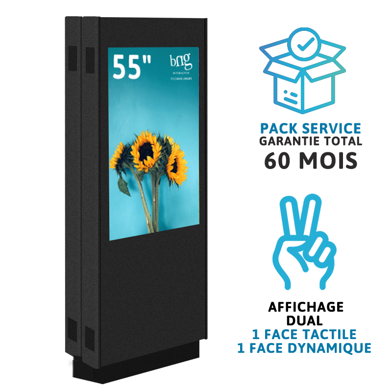 Totem DUAL tactile 55 pouces service