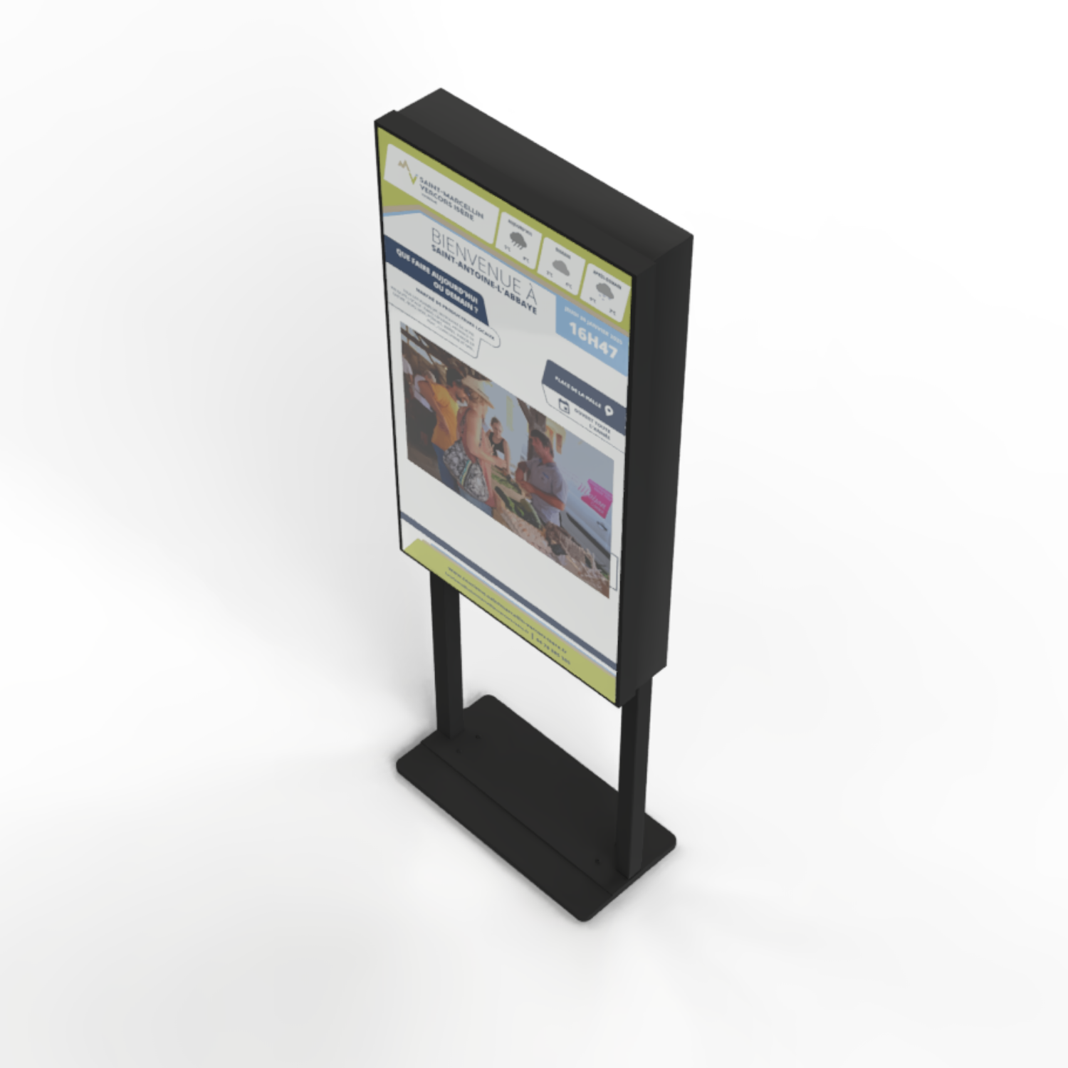 Totem vitrine 55 pouces 2025 BNG avant droit